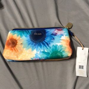 A flower print make up bag